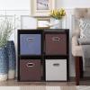 imageSunnyPoint Cloth Foldable Storage Basket Bin Foldable Storage Cube Boxes Fabric Drawer with Metal Handle for Closet Shelf Cabinet Bookcase 11quot Beige