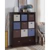 imageSunnyPoint Cloth Foldable Storage Basket Bin Foldable Storage Cube Boxes Fabric Drawer with Metal Handle for Closet Shelf Cabinet Bookcase 11quot Beige