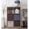 imageSunnyPoint Cloth Foldable Storage Basket Bin Foldable Storage Cube Boxes Fabric Drawer with Metal Handle for Closet Shelf Cabinet Bookcase 12quot Beige
