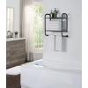 imageSunnyPoint Compact Wall Mount 2 Tier Bathroom Shelf with Towel Bars BrownBrown