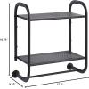 imageSunnyPoint Compact Wall Mount 2 Tier Bathroom Shelf with Towel Bars BrownBrown