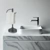 imageSunnyPoint Deluxe Free Standing Heavy Weighted Countertop Fingertip Towel Holder Stand Satin NickleBlack Nickel