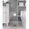 imageSunnyPoint Deluxe Free Standing Heavy Weighted Toilet Tissue Paper Roll Holder Stand Brushed NickelBrushed Nickel