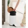 imageSunnyPoint Elite Bamboo Lid 45 Liter 12 Gallon Round Trash Can with Plastic Inner Bucket Bathroom Office Kitchen and Bedroom Step On and Slow Close WhiteWHITE