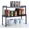 imageSunnyPoint Expandable Cabinet Storage Rack  Tabletop Storage Spice Shelf Organizer Rack M  151quot2578quot W X 787quot D X 846quot H BLACKBLACK