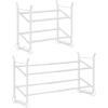 imageSunnyPoint Expandable ampamp Stackable 2Tier Shoe Rack  Adjustable Shoe Organizer for Entryway Closet or Bedroom Holds 4 to 8 Pairs SpaceSaving Metal Shoe Storage Shelf 175quot3149quot W WHT 2 TierWHT