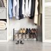 imageSunnyPoint Expandable ampamp Stackable 2Tier Shoe Rack  Adjustable Shoe Organizer for Entryway Closet or Bedroom Holds 4 to 8 Pairs SpaceSaving Metal Shoe Storage Shelf 175quot3149quot W WHT 2 TierBLK