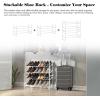 imageSunnyPoint Expandable ampamp Stackable 2Tier Shoe Rack  Adjustable Shoe Organizer for Entryway Closet or Bedroom Holds 4 to 8 Pairs SpaceSaving Metal Shoe Storage Shelf 175quot3149quot W WHT 2 TierWHT
