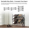imageSunnyPoint Expandable ampamp Stackable 2Tier Shoe Rack  Adjustable Shoe Organizer for Entryway Closet or Bedroom Holds 4 to 8 Pairs SpaceSaving Metal Shoe Storage Shelf 175quot3149quot W WHT 2 TierBLK