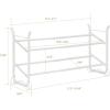 imageSunnyPoint Expandable ampamp Stackable 2Tier Shoe Rack  Adjustable Shoe Organizer for Entryway Closet or Bedroom Holds 4 to 8 Pairs SpaceSaving Metal Shoe Storage Shelf 175quot3149quot W WHT 2 TierWHT