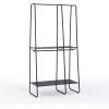 imageSunnyPoint ExtraLarge Freestanding Clothing Racks for Hanging Clothes Standing Metal Sturdy Garment and Accessories Rack Small Space Storage Solution BLACKBLACK