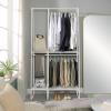 imageSunnyPoint ExtraLarge Freestanding Clothing Racks for Hanging Clothes Standing Metal Sturdy Garment and Accessories Rack Small Space Storage Solution BLACKWHITE