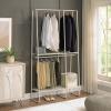 imageSunnyPoint ExtraLarge Freestanding Clothing Racks for Hanging Clothes Standing Metal Sturdy Garment and Accessories Rack Small Space Storage Solution BLACKWHITE