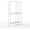imageSunnyPoint ExtraLarge Freestanding Clothing Racks for Hanging Clothes Standing Metal Sturdy Garment and Accessories Rack Small Space Storage Solution BLACKWHITE