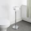 imageSunnyPoint Free Standing Toilet Paper Holder  Combining Classic Charm with Refined Elegance Sturdy and Stylish Bathroom Tissue Stand ChromeChrome