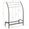 imageSunnyPoint Freestanding 3 Hanging Bar Towel Rack With Bottom Shelf BLKBLK