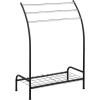 imageSunnyPoint Freestanding 3 Hanging Bar Towel Rack With Bottom Shelf BLKBLK