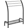 imageSunnyPoint Freestanding 3 Hanging Bar Towel Rack with Bottom Shelf WHTBlk