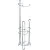 imageSunnyPoint Freestanding Toilet Paper Holder with Storage  Holds 3 Spare Rolls HeavyDuty Steel Chrome Finish Easy Assembly SpaceSaving Bathroom OrganizerChrome