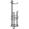 imageSunnyPoint Freestanding Toilet Paper Holder with Storage  Holds 3 Spare Rolls HeavyDuty Steel Chrome Finish Easy Assembly SpaceSaving Bathroom OrganizerBlack