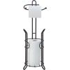 imageSunnyPoint Freestanding Toilet Paper Holder with Storage  Holds 3 Spare Rolls HeavyDuty Steel Chrome Finish Easy Assembly SpaceSaving Bathroom OrganizerBronze