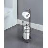 imageSunnyPoint Freestanding Toilet Paper Holder with Storage  Holds 3 Spare Rolls HeavyDuty Steel Chrome Finish Easy Assembly SpaceSaving Bathroom OrganizerBronze