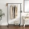 imageSunnyPoint Heavy Duty Rolling Garment Rack Single WhiteBlack