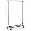 imageSunnyPoint Heavy Duty Rolling Garment Rack Single WhiteBlack