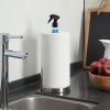 imageSunnyPoint Heavy Weighted Paper Towel Holder Stand Dispenser Builtin SprayPump Bottle Spray Bottle Satin NickelCoating Black