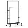 imageSunnyPoint Industrial Loft Style Rolling Garment Rack  Rolling Clothes Organizer Double RackDouble Rack