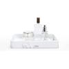 imageSunnyPoint Jewelry Organizer Resin Tray Bathroom Kitchen Dresser Vanity Tray Dish Ring Cosmetic Organizer for Candle Perfume Soap Shampoo Small Plant Home DecorMarble White
