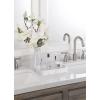 imageSunnyPoint Jewelry Organizer Resin Tray Bathroom Kitchen Dresser Vanity Tray Dish Ring Cosmetic Organizer for Candle Perfume Soap Shampoo Small Plant Home DecorMarble White