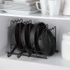 imageSunnyPoint Metal Heavy Duty Kitchen Countertop Cabinet Pantry Pan Pot Lid and Pot Organizer Rack Holder 925 x 104 x 1325 Inch Black