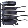 imageSunnyPoint Metal Heavy Duty Kitchen Countertop Cabinet Pantry Pan Pot Lid and Pot Organizer Rack Holder 925 x 104 x 1325 Inch Black
