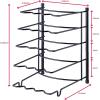 imageSunnyPoint Metal Heavy Duty Kitchen Countertop Cabinet Pantry Pan Pot Lid and Pot Organizer Rack Holder 925 x 104 x 1325 Inch Black