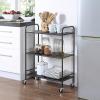 imageSunnyPoint Metal Rolling Organizer Utility Craft Cart Large BLKBlk