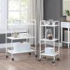 imageSunnyPoint Metal Rolling Organizer Utility Craft Cart Large BLKWht