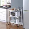 imageSunnyPoint Metal Rolling Organizer Utility Craft Cart Large BLKWht