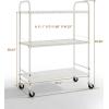 imageSunnyPoint Metal Rolling Organizer Utility Craft Cart Large BLKWht