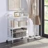 imageSunnyPoint Metal Rolling Organizer Utility Craft Cart Large BLKWht