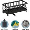 imageSunnyPoint Never Rust Aluminum Utensil Sink Cleaning Tools Holder for Kitchen Sink with Drain Board Dish Wand Sponge Soap Dispenser Utensil Organizer Caddy BLKBlk