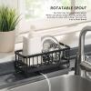 imageSunnyPoint Never Rust Aluminum Utensil Sink Cleaning Tools Holder for Kitchen Sink with Drain Board Dish Wand Sponge Soap Dispenser Utensil Organizer Caddy BLKBlk