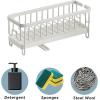 imageSunnyPoint Never Rust Aluminum Utensil Sink Cleaning Tools Holder for Kitchen Sink with Drain Board Dish Wand Sponge Soap Dispenser Utensil Organizer Caddy BLKWht
