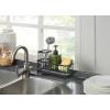 imageSunnyPoint Never Rust Stainless Utensil Sink Cleaning Tools Holder for Kitchen Sink With Drain Board Dish Wand Sponge Soap Dispenser Utensil Organizer Caddy BLKBlk