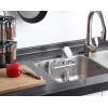 imageSunnyPoint NeverRust Deluxe Kitchen ampamp Bathroom Sink Sponge Holder Organizer with Adhesive Mount  Additional Suction Cup Included  Sponge ampamp Brush NOT Included  74 x 33 x 275 Inch BLKBrush