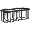 imageSunnyPoint NeverRust Deluxe Kitchen ampamp Bathroom Sink Sponge Holder Organizer with Adhesive Mount  Additional Suction Cup Included  Sponge ampamp Brush NOT Included  74 x 33 x 275 Inch BLKMat Black