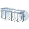 imageSunnyPoint NeverRust Kitchen ampamp Bathroom Sink Caddy for Sponges Scrubbers Soap 6quot x 25quot x 275quot with Adhesive Mount  Additional Suction Cup Included Aluminum BlackMat Silver