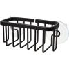 imageSunnyPoint NeverRust Kitchen ampamp Bathroom Sink Caddy for Sponges Scrubbers Soap 6quot x 25quot x 275quot with Adhesive Mount  Additional Suction Cup Included Aluminum BlackBlack