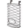 imageSunnyPoint Over Cabinet Kitchen Storage Organizer Holder or Basket  Hang Over Cabinet Doors in KitchenPantry  Holds up to 50 Plastic Shopping Bags SILVERBrown