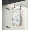 imageSunnyPoint Over Cabinet Kitchen Storage Organizer Holder or Basket  Hang Over Cabinet Doors in KitchenPantry  Holds up to 50 Plastic Shopping Bags SILVERSilver